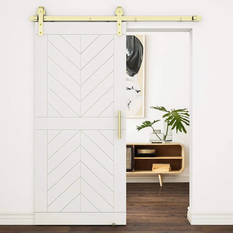 Interior Sliding Barn Door Bypass Bracket Set For Two Single Doors, Space-Saving Hardware That Lets Doors Bypass Each Other
