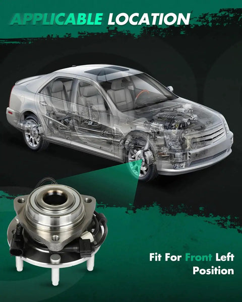 Front Wheel Hub And Bearing Assembly For Chevy Trailblazer SSR GMC Envoy Buick Rainier Oldsmobile Bravada Isuzu Ascender Saab 9 7x Six Lug ABS 4 2L 5 3L 6 0L Engines 513188 Direct Fit With Seals And Grease For Smooth Install And Lasting Performance.