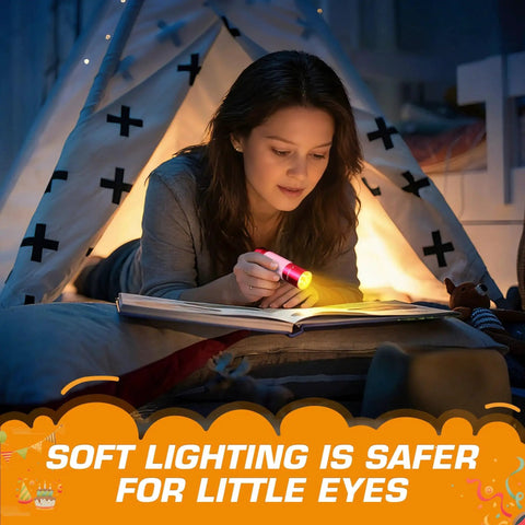 Three Pack Glow In The Dark Aluminum Mini Flashlights With Nine AAA Batteries Included For Camping Hiking Outdoor Emergencies