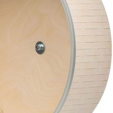 Close-up of Quiet 16 Inch Chinchilla Exercise Wheel With Double Ball Bearings For Whisper Quiet Spin And Chew Resistant Metal Rim