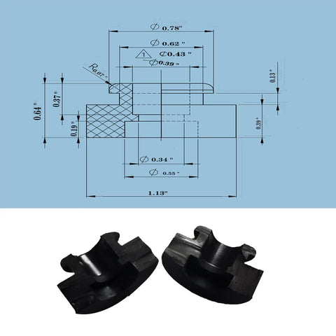Chlorobutyl Rubber Feet For Vibration Damping 12 Pack Quiet Anti Vibration Pads For Electric Motors And Refrigeration Compressors Easy Neck Clamp And Bolt Perforation Installation with technical diagram.