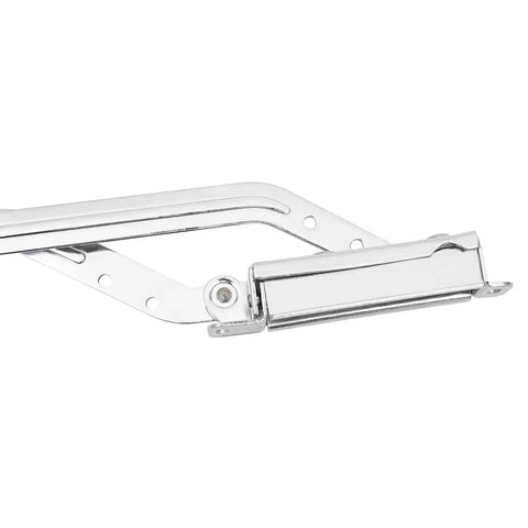 Chrome-plated cabinet door hinge with adjustable hydraulic buffer, vertical swing lift up 7.72-8.82 lbs capacity, iron material