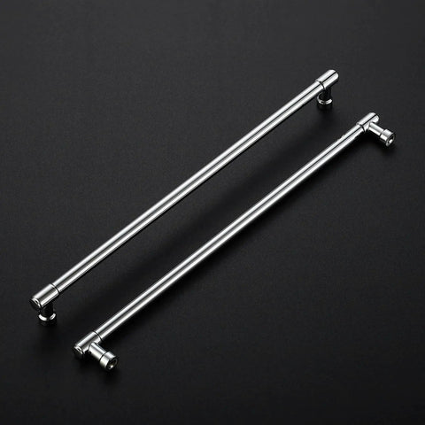 20 Pack Solid Chrome Cabinet Drawer Pulls For Kitchen Cupboards With 13-1/2 Inch Total Length, 12-3/5 Inch Hole Center