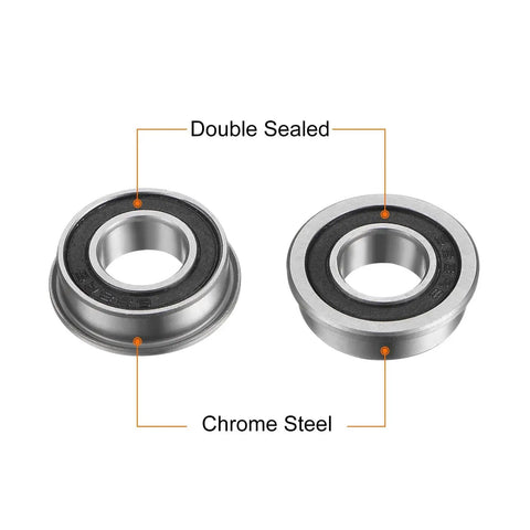 F688-2RS Flanged Ball Bearing 8x16x5mm Chrome Steel GCr15 Double Sealed ABEC 1 Precision Bearing close-up with labels