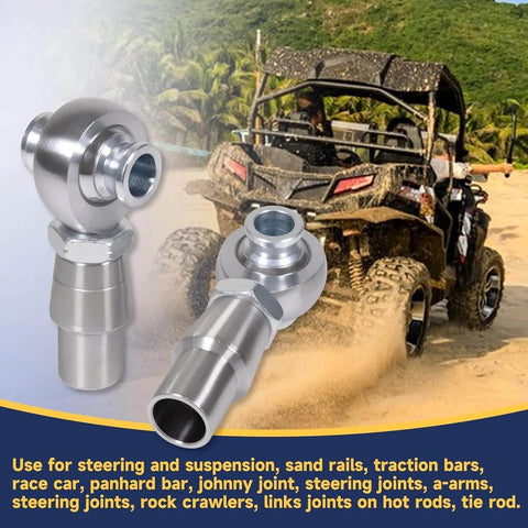 3/4 Heim Joints Rod End Kit with Right and Left Hand Threads for suspension and steering, shown with off-road vehicle.