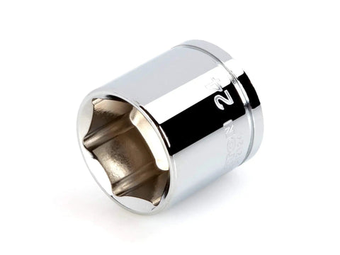 3/8 Inch Drive 24 Mm Shallow 6 Point Socket For Hex Fasteners Flat Side Contact Design To Prevent Round Off In Confined And Tight Spaces