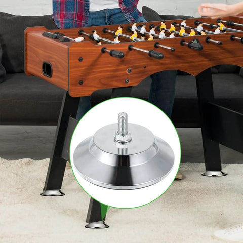 4 Pack Heavy Duty Billiard Table Leg Levelers With Adjustable 5 Inch Metal Leveling Feet Chrome Finish And PE Base for Soccer Tables