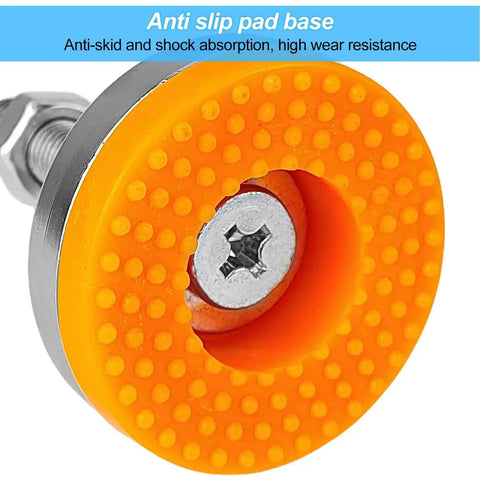 Close-up of anti-skid rubber base for Heavy Duty Adjustable Chrome Plated Furniture Leveling Feet Set Of 4 With M12 Thread And 2.28 Inch Base.