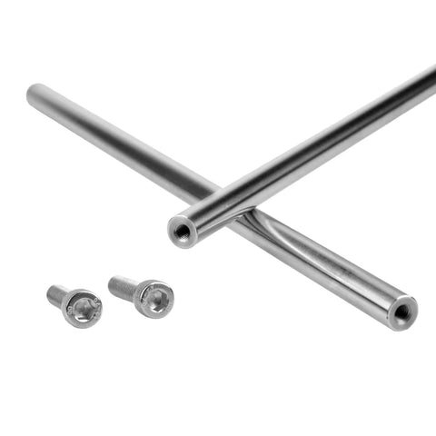 12mm Chrome Plated Linear Rods 300mm Long, 2pcs Solid Linear Motion Shafts with M6 Internal Threaded Ends, shown with bolts