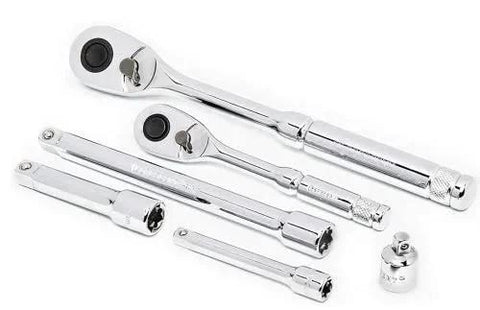 Chrome ratchets and extensions from 180 Piece Professional Tool Set in Tool Storage Case - CTK180
