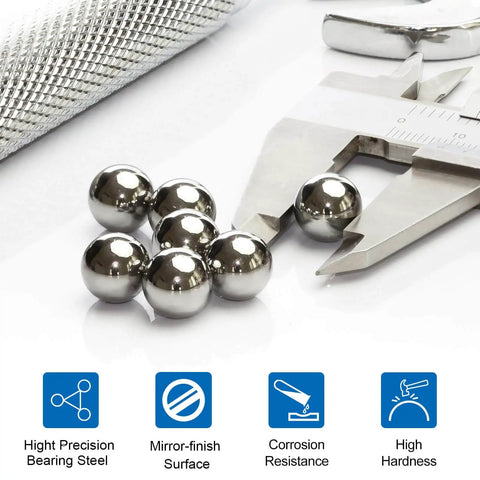 Boss Grade Chrome Steel Balls 5mm G25 Precision 200 Count For Ball Bearings Machinery Automotive And DIY Mirror Finish