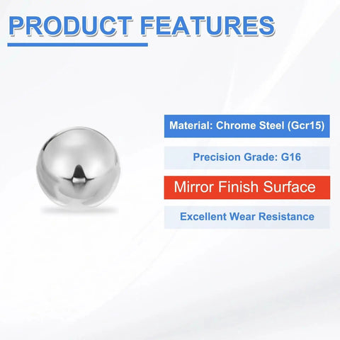 20 Pieces 17mm Solid Chrome Steel Bearing Balls G16 Precision Grade with Mirror Finish and High Wear Resistance
