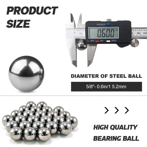Digital caliper measuring 100 Pieces Chrome Steel Bearing Balls 16mm Five Eighths Inch Pro Grade G25 Polished Surface Lightly Oiled
