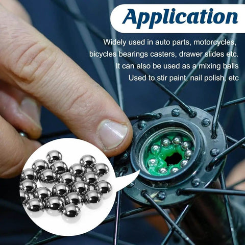 100 Piece G25 Precision Chrome Steel Bearing Balls Hardened And Mirror Polished One Quarter Inch 6 35 Millimeter For Bearings Industrial And DIY Projects Ideal For Precision Machinery Robotic Assemblies Model Making shown in bicycle hub application