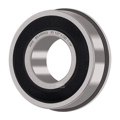 Flanged Ball Bearing Set For One Half Inch Shaft And One And One Eighth Inch Hub, 10 Pack Chrome Steel Bearings With Seal