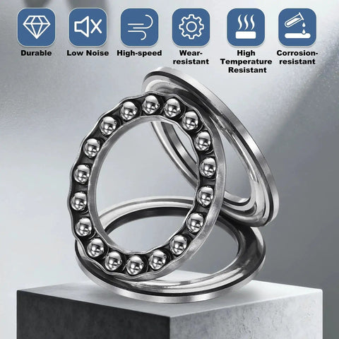 Heavy Duty Thrust Ball Bearing Uxcell for Machinery and DIY Projects with 35mm bore and 68mm outer diameter, chrome steel.