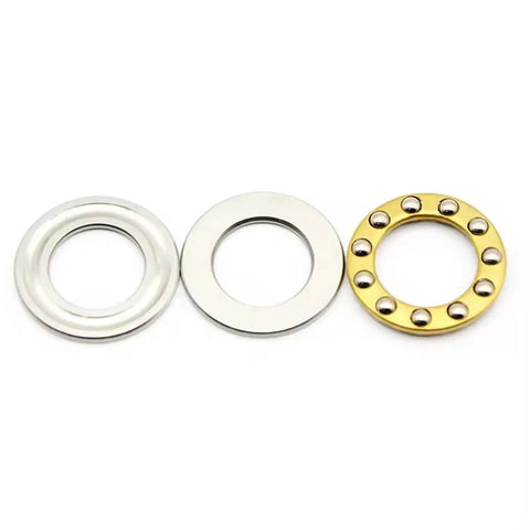 Thrust Ball Bearing 8mm Bore 22mm Outer Diameter 7mm Width Chrome Steel Single Direction components on white background