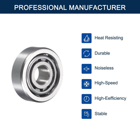 Side view of 2 Pack 30200 Tapered Roller Bearing Cone and Cup Set, 10mm Bore 30mm OD 12mm Cup Width, Chrome Steel Wheel Bearings, ABEC-3