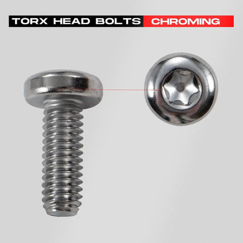 Chrome Front Disc Brake Rotor Torx Bolts 10 Pack Five Sixteenths By Eighteen Threads Seven Eighths Inch Long For Harley Davidson Touring