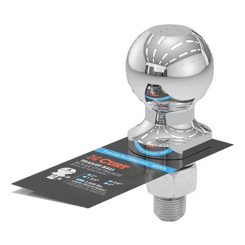 Chrome Trailer Hitch Ball For 2-Inch Couplers, 3500 Lbs Tow Capacity, hot forged steel, corrosion resistant, with shank and label