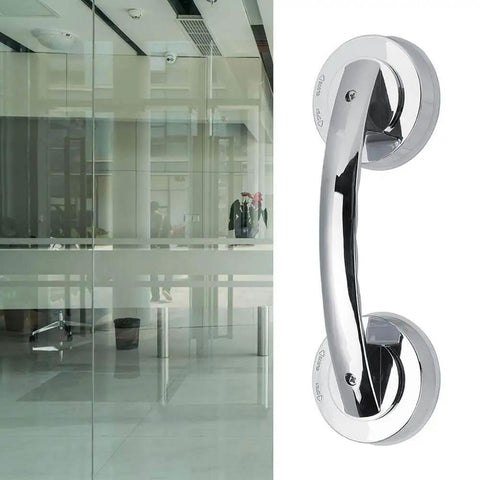 Anti Slip Vacuum Suction Cup Handrail For Bathroom And Kitchen, ABS PC Grab Bar With Glass Door Window Handle, chrome finish