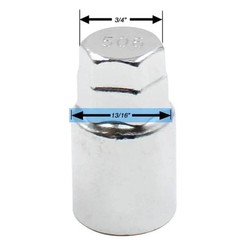 Wheel Accessories Parts 4 Locks + Key M14 x 1.5 14 x 1.5 Thread Acorn Seat Lug Bolt Lock Chrome Finish 28mm Shank Length