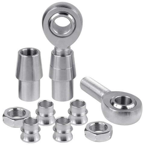 3/4 Heim Joint Rod End Kit with Right and Left Hand Threads, .750 Chromoly Panhard Joints Set with Tube Adapters, Spacers, and Jam Nuts