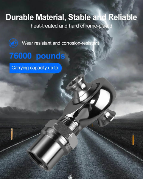 1.25 inch Heim Joint Rod End Kit chromoly rod end, left hand thread, heat treated and chrome plated, with stormy background
