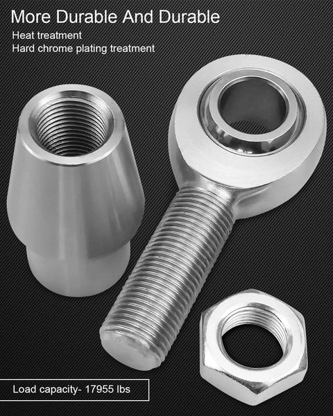 5/8 inch Heim joint rod end kit, chromoly panhard bar joints with left and right hand thread, heat treated and hard chrome plated