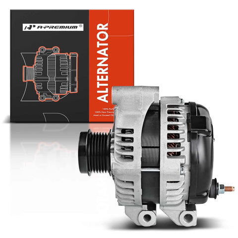 Alternator Replacement for Chrysler 200 2011 2014 and Town and Country 2011 2016 Dodge Avenger 2011 2014 Grand Caravan 2011 2020 Journey 2011 2019 Ram CV 2012 2015 Routan 2009 2012 3.6L V6 12V 160A High Output Fits Your Ride, showing front view with box packaging.