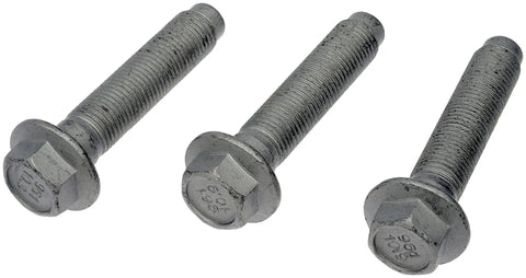 Front Wheel Hub Bolt 3-Pack provides direct replacement fasteners for Chrysler and Dodge models, shown in metal, close-up view.