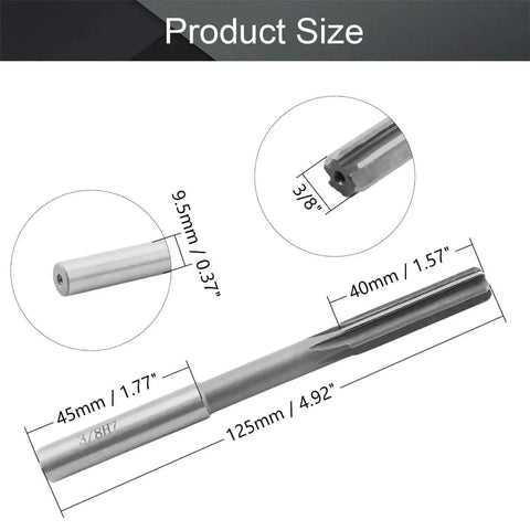 Chucking Reamer Three Eighths Inch H7 HSS Lathe Tool For Metal And Non Ferrous Copper Round Shank Milling Cutting Tool