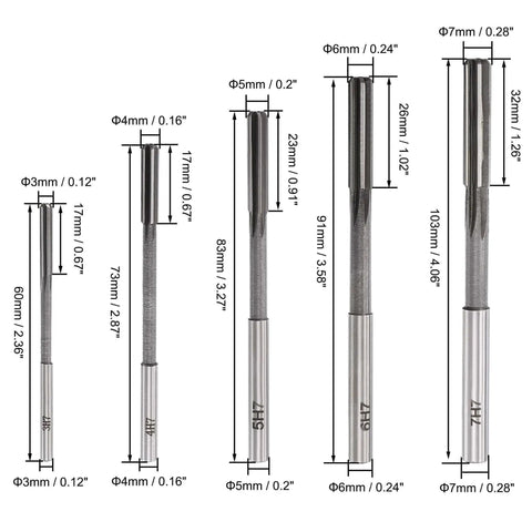 Chucking Reamer Set For Lathe Machines With Straight Flute Milling Reamers In High Speed Steel H7 Tolerance 3mm To 12mm 10 Pieces