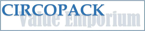 Logo of Circopack Value Emporium with blue text on a white background.