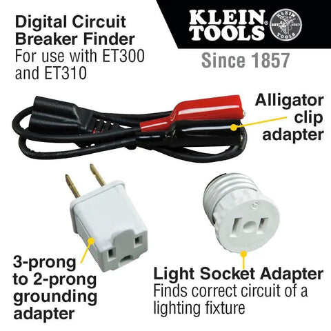 ET310KIT AC Circuit Breaker Finder Kit With Transmitter And Receiver For Accurate Breaker Identification includes adapter set.