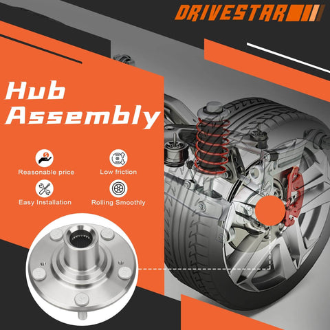 Front Wheel Hub Assembly Pair For Honda Civic 2006 Through 2011 1.3L Or 1.8L L4 Engines Driver Or Passenger Side Hubs Easy Install Direct Fit Replacement