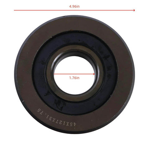 Front view of mast roller bearing 2782771 replacement part compatible with Clark forklifts, black circular bearing with dimensions