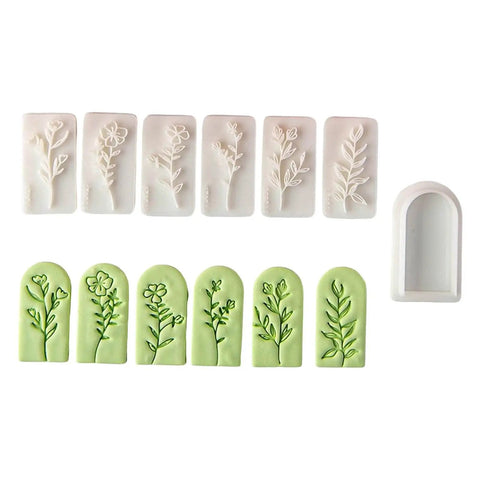 7 Piece Soft Clay Leaf Cutter Mold Set For Flower Stamps And Floral Earrings Making Tools Jewelry Craft Kit For DIY Artists