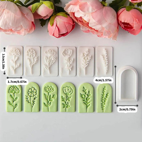 7 Piece Soft Clay Leaf Cutter Mold Set For Flower Stamps And Floral Earrings Making Tools Jewelry Craft Kit For DIY Artists
