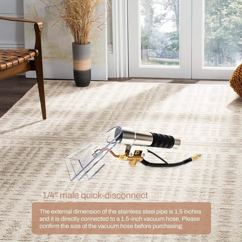 Extractor Wand And Cleaning Head For Vacuum Cleaners With Sealed Spray Design on Carpet