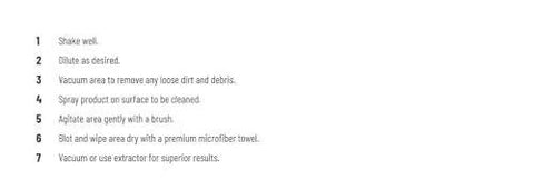 Instructions for using Chemical Guys Foaming Citrus Fabric Clean, Carpet and Upholstery Cleaner - Car Carpet Cleaner for Seats.