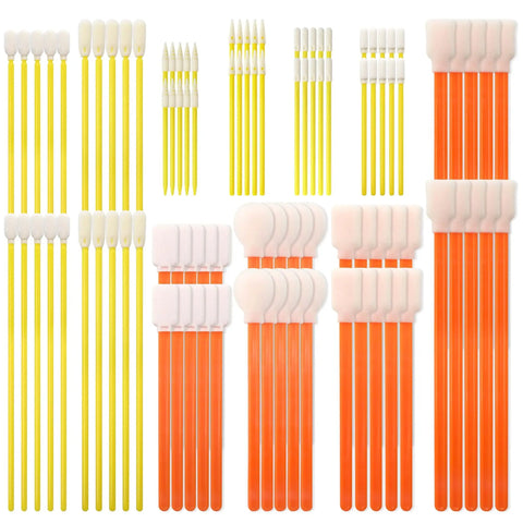 10 In 1 Cleaning Swab Kit For Printer And Optics, 100-Piece Lab Swab Set With 4 Microfiber Knitted Polyester Sticks And 6 Lint-Free Foam Swabs