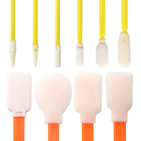 10 In 1 Cleaning Swab Kit For Printer And Optics, swab heads detail, microfiber knitted polyester and foam for camera cleaning