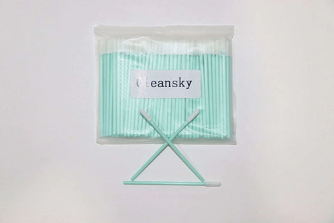 Cleanroom Foam Swabs 2.75 Inch With Flexible Head Paddle And Compact Handle 500 Pack For Precision Cleaning, top view in packaging.