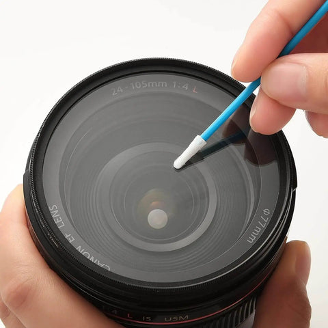 Using Premium Cleanroom Pointed Tip Swabs For Precision Cleaning In Sensitive Environments Bulk Pack 1000 Pieces on camera lens