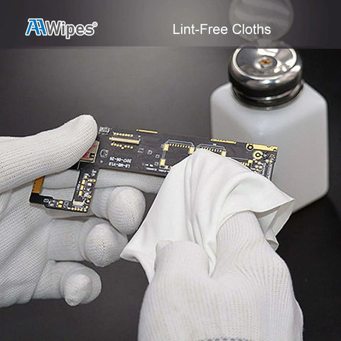 Ultra Soft Cleanroom Wipes 12 By 12 Inches Bag Of 150 100 Percent Polyester Double Knit Lint Free Cloths in use