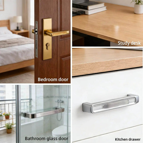 Clear Self Adhesive Door Silencers Long Strips Ultra Quiet Rubber Cabinet Bumpers For Slamming Prevention Invisible PVC Pads for bedroom, study, bathroom, kitchen