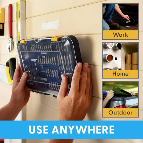 Clear 10Ft Indoor Outdoor Adhesive Mounting Tape With Self Mating Reclosable Fasteners No Drilling Required Cut To Size