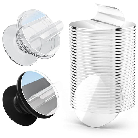 30 Pack Clear Invisible Adhesive Tapes For Pop Socket Base 1.4 Inch Double Sided Tape Non Damaging And Residue Free Removal