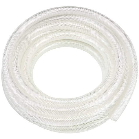 3/8 in ID clear braided PVC tubing, 50 ft, heavy-duty reinforced hose, BPA-free, Amazon BISS
